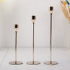 3 Pcs/ Set  European Metal Candle Holder Simple Golden Wedding Decoration Bar Party Living Room Decoration Home Decoration