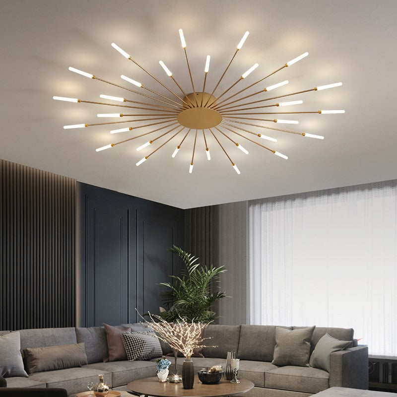 LED Ceiling Light Multi-head Black Or Gold Creative Modern Iron Panel Lamp For Dining Living Room Bedroom Lobby Home Decoration