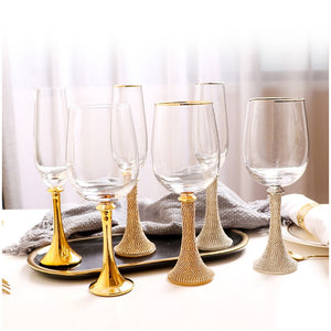 Creative Glass with Diamond Wine Glass Crystal Tall Wine Glass Champagne Glass Home Restaurant Wine Glass Party Banquet Glass