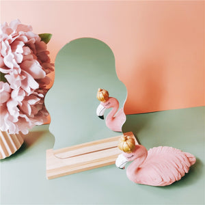 Korean style Makeup Mirror Ins Irregular Acrylic Decorative Mirror Wooden Base Cosmetic de maquillaje Beauty Tools Dropshipping