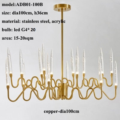 Modern Luxury LED Crystal Chandelier Tree Branch Candle Ceiling Hanging Lights Wedding Pendant Lamp For Dining Bedroom Decor