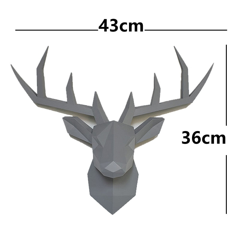 Wall Decor,3D Deer,Statue,Sculpture,Size 43*16*36cm,Home Decoration Accessories,Modern,Living Room Decorative,Figurine Miniature