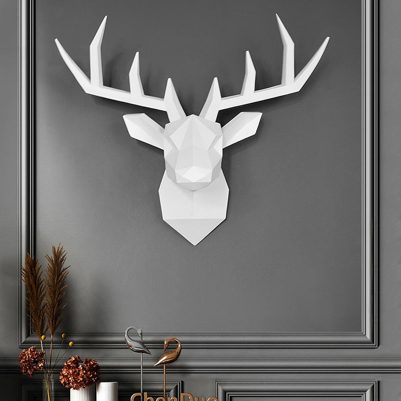 Wall Decor,3D Deer,Statue,Sculpture,Size 43*16*36cm,Home Decoration Accessories,Modern,Living Room Decorative,Figurine Miniature