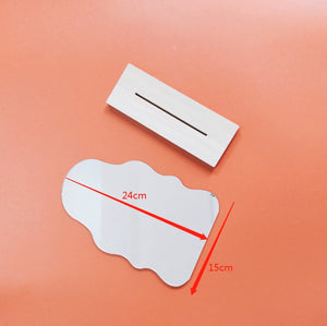 Korean style Makeup Mirror Ins Irregular Acrylic Decorative Mirror Wooden Base Cosmetic de maquillaje Beauty Tools Dropshipping