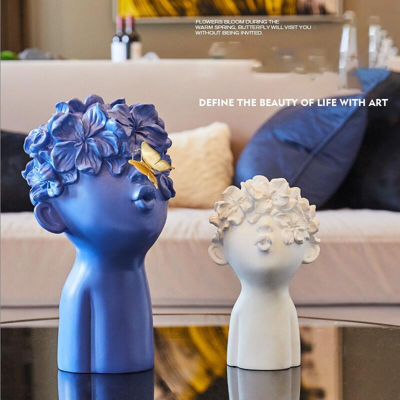 Nordic Resin Figure Figurines Cute Butterfly Boy Sculpture Gifts Home Furnishing Crafts Decoration Hotel room Table Ornaments