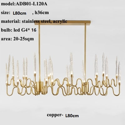 Modern Luxury LED Crystal Chandelier Tree Branch Candle Ceiling Hanging Lights Wedding Pendant Lamp For Dining Bedroom Decor