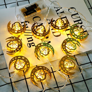 Ramadan Decorations Moon Star Led String Lights EID Mubarak Decor For Home Islam Muslim Event Party Supplies Eid al-Fitr Decor