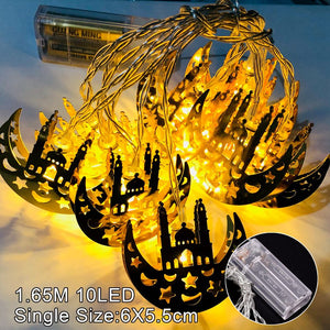 Ramadan Decorations Moon Star Led String Lights EID Mubarak Decor For Home Islam Muslim Event Party Supplies Eid al-Fitr Decor