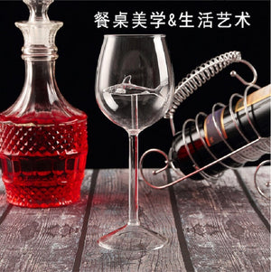 1pc Creativity  Home The Original Shark Red Wine Glass Wine Bottle Crystal For Party Flutes Glass 21*7.5cm All Kinds of Red Wine