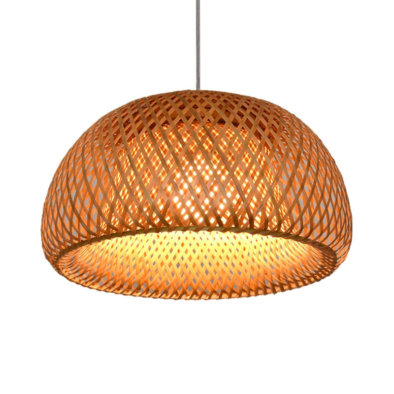 E27 Modern Simple Chandelier Light Rattan Lamp Handmade Bamboo Chandelier Retro Cafe Bar Lounge For Garden Restaurant Bedroom