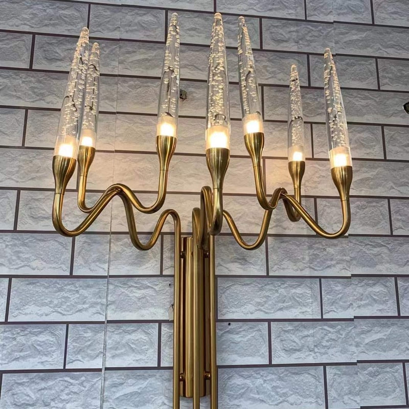 Modern Luxury LED Crystal Chandelier Tree Branch Candle Ceiling Hanging Lights Wedding Pendant Lamp For Dining Bedroom Decor