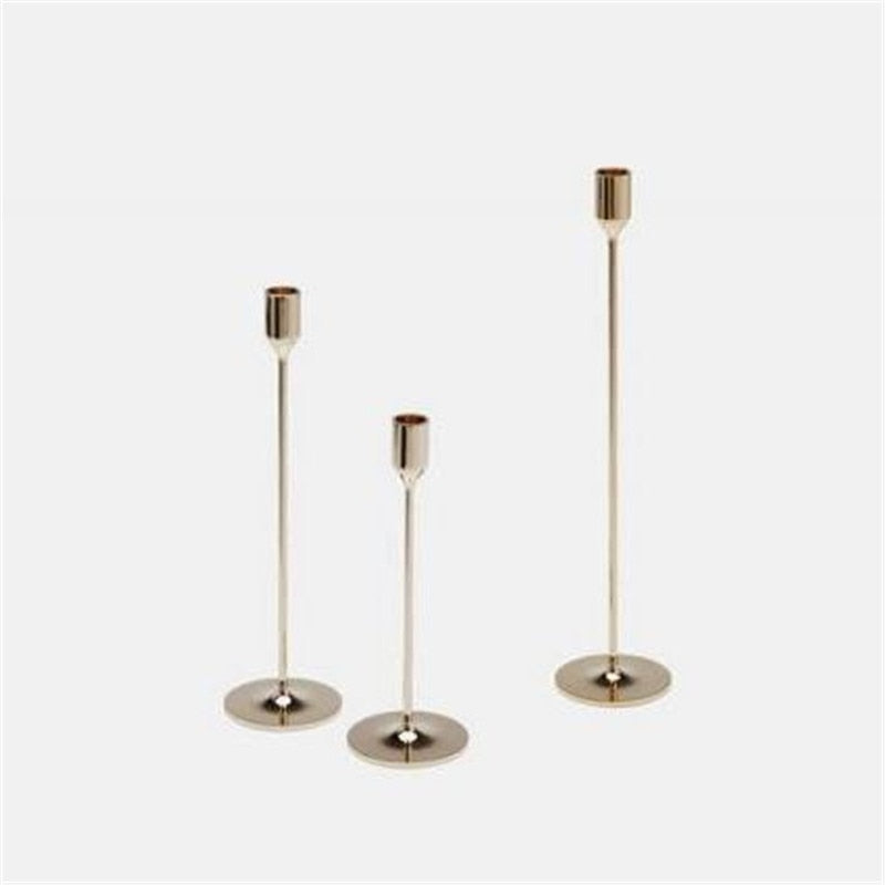 3 Pcs/ Set  European Metal Candle Holder Simple Golden Wedding Decoration Bar Party Living Room Decoration Home Decoration