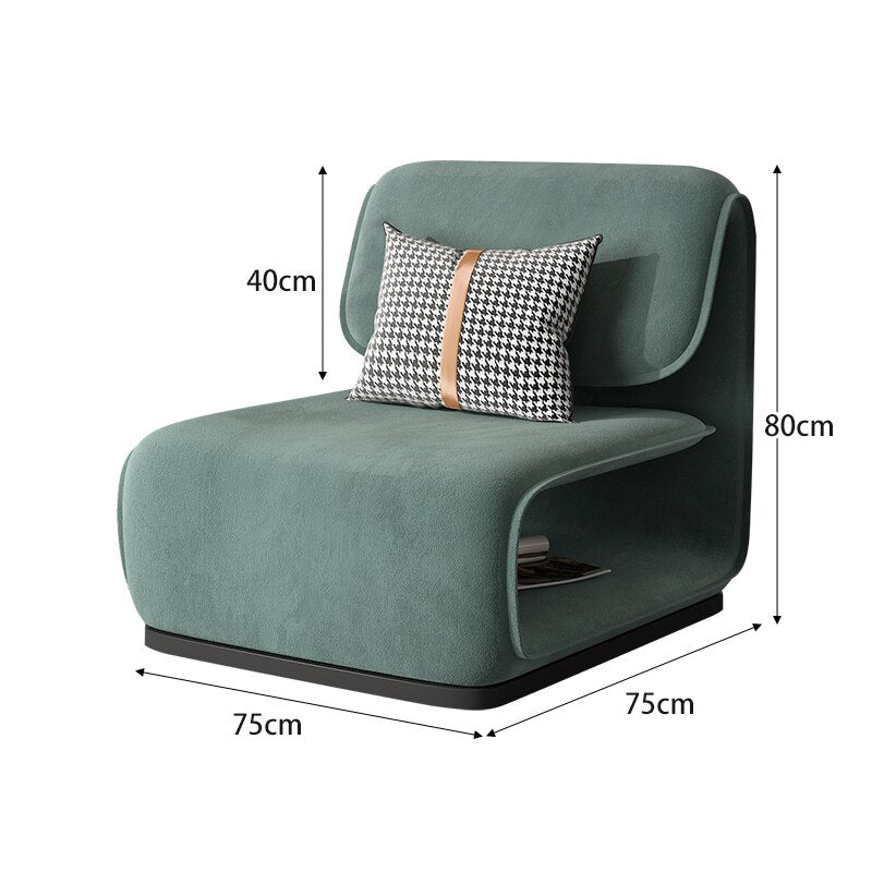 Nordic Light Furniture Dining Stool Make up Chair Leisure Sofa Leisure Living Room Beauty Salon Study Single Cloth Sofas Chairs