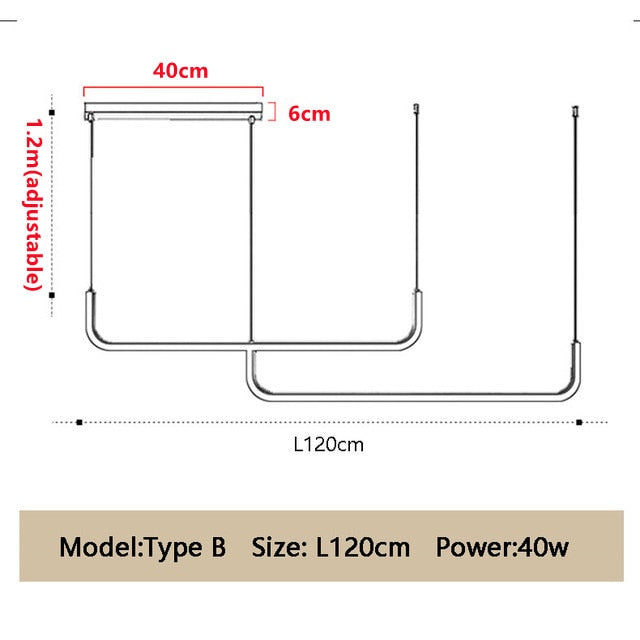 Modern LED Ceiling Chandelier Table Dining Room Kitchen Minimalist Pendant Home Decor Lighting Lustre Linear Lamp Suspension Rod