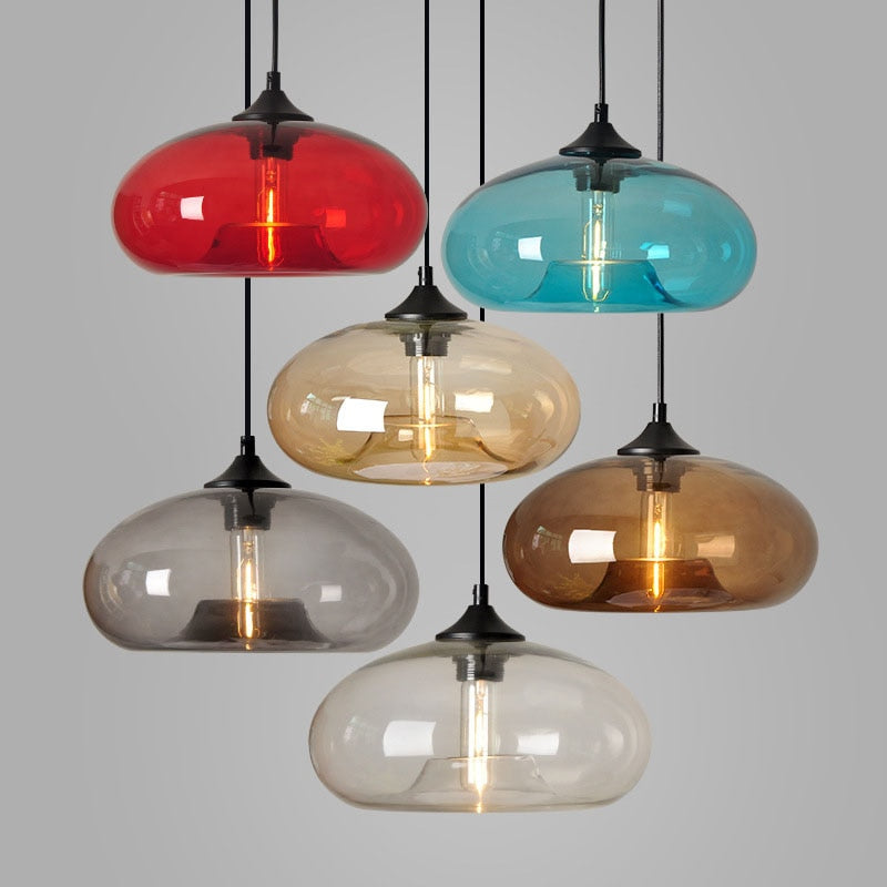 Modern Glass Pendant Lights for Restaurant Bar Shop Nordic Indoor Pendant Lamps Decoration Lighting Colorful Hanglamp