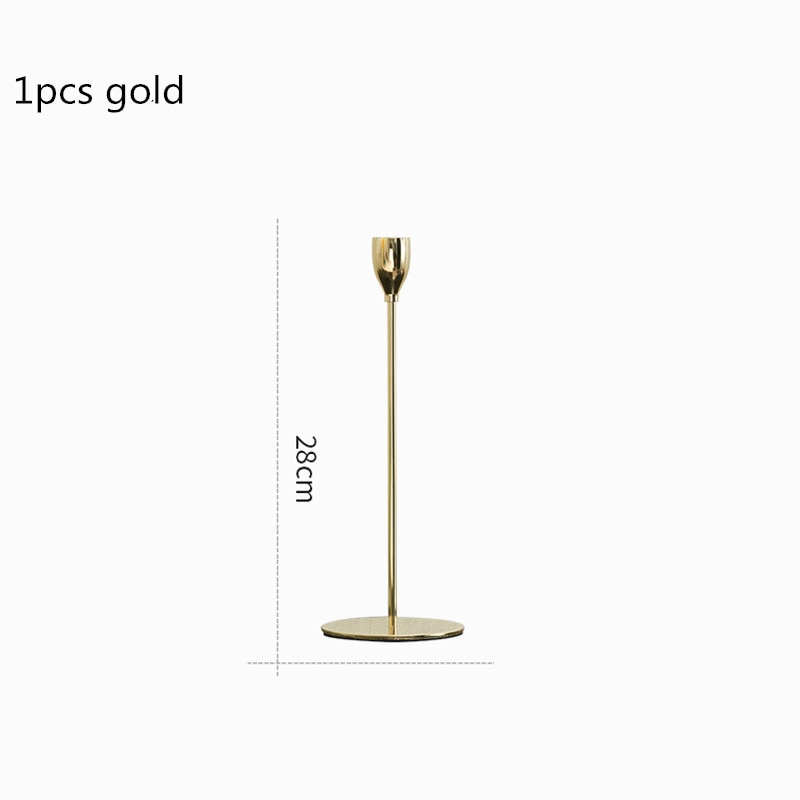 3 Pcs/ Set  European Metal Candle Holder Simple Golden Wedding Decoration Bar Party Living Room Decoration Home Decoration