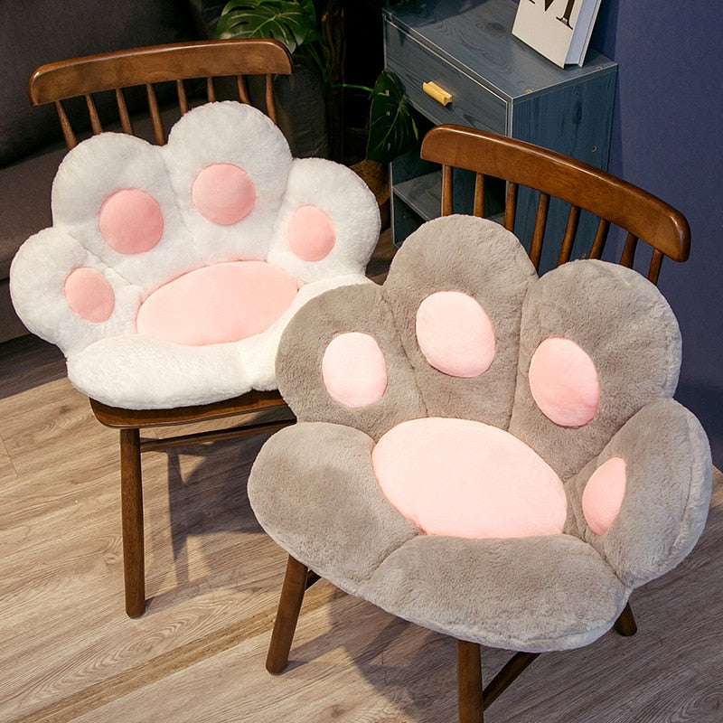 Cute Cat Paw Back Pillows Plush Chair Cushion Animal Child Seat Cushion Sofa Mat Home Sofa Indoor Floor Winter Decor Gift