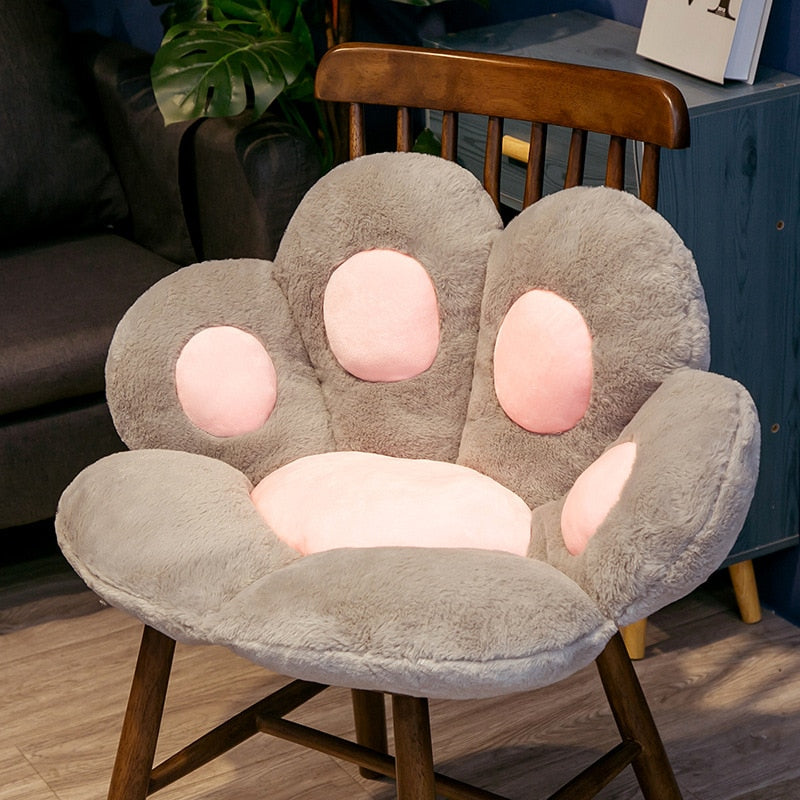 Cute Cat Paw Back Pillows Plush Chair Cushion Animal Child Seat Cushion Sofa Mat Home Sofa Indoor Floor Winter Decor Gift