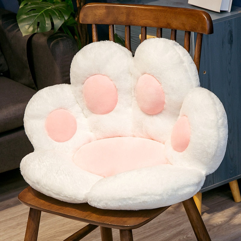 Cute Cat Paw Back Pillows Plush Chair Cushion Animal Child Seat Cushion Sofa Mat Home Sofa Indoor Floor Winter Decor Gift