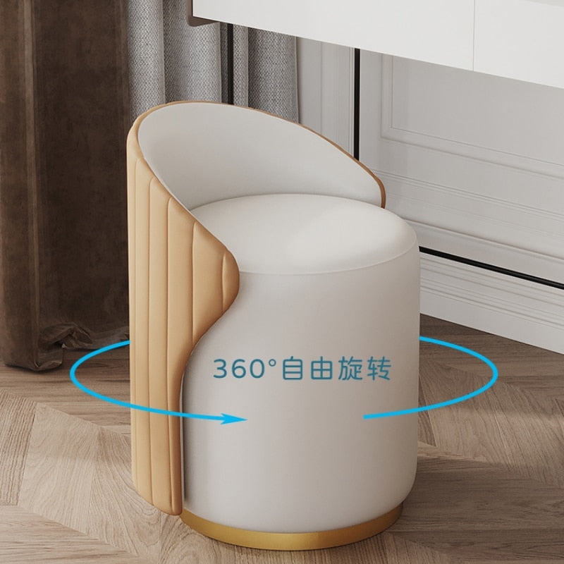 Stool Makeup Stool Backrest High-End Dressing Table Chair Light Luxury High-End Internet Celebrity Home Bedroom Make-up Chair