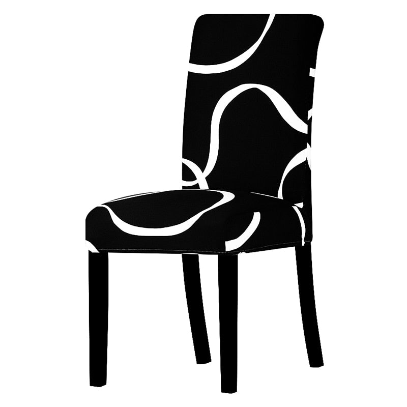 Printed Stretch Chair Cover Big Elastic Seat Chair Covers Office Chair Slipcovers Restaurant Banquet Hotel Home Decoration