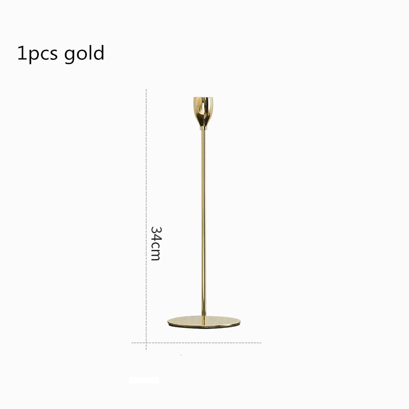 3 Pcs/ Set  European Metal Candle Holder Simple Golden Wedding Decoration Bar Party Living Room Decoration Home Decoration