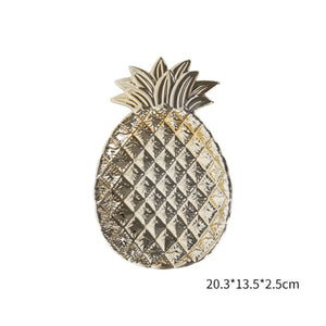 Decorative Gold Pineapple Leaf Ceramic Plate