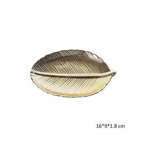 Decorative Gold Pineapple Leaf Ceramic Plate