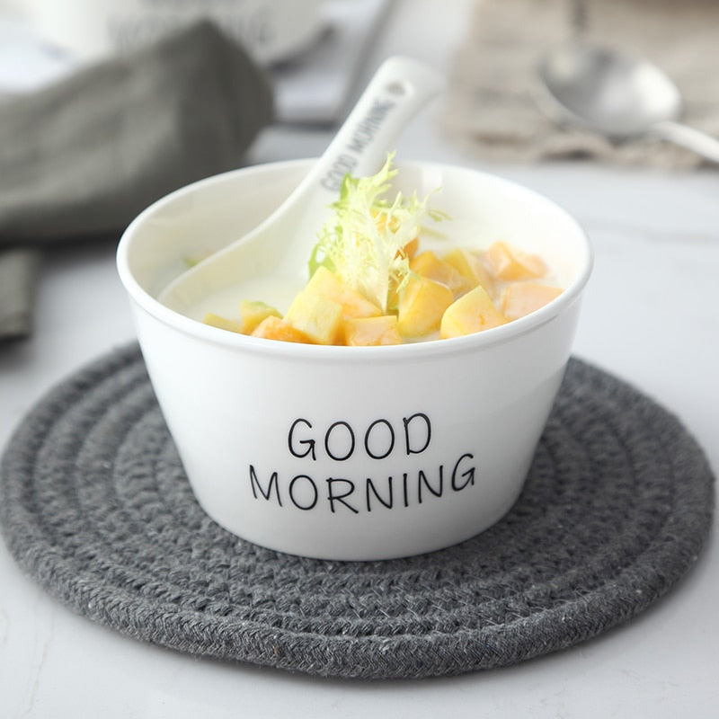 Good Morning Quote Porcelain Tableware Set