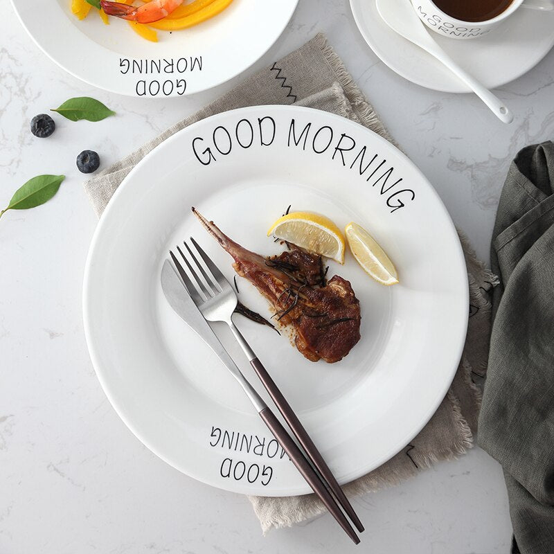 Good Morning Quote Porcelain Tableware Set