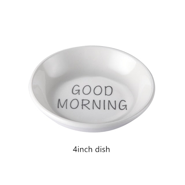 Good Morning Quote Porcelain Tableware Set