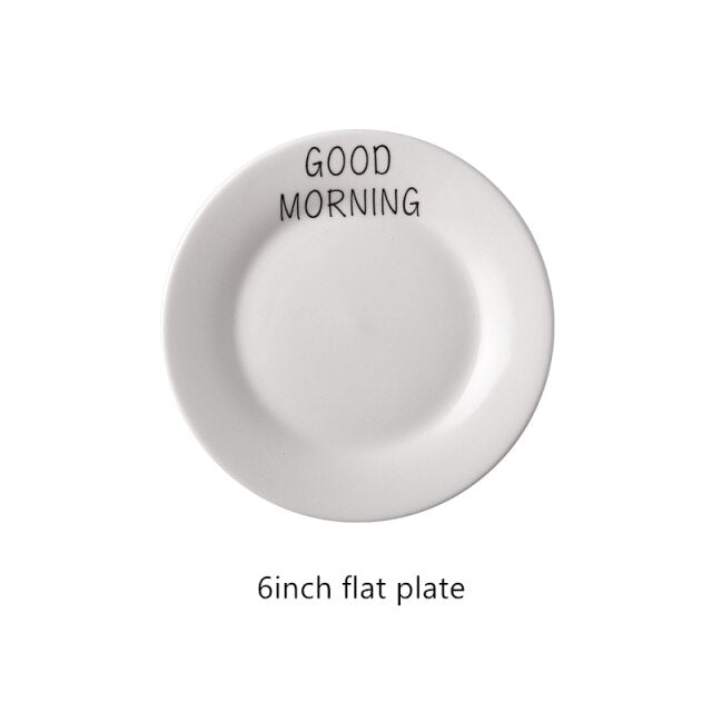 Good Morning Quote Porcelain Tableware Set