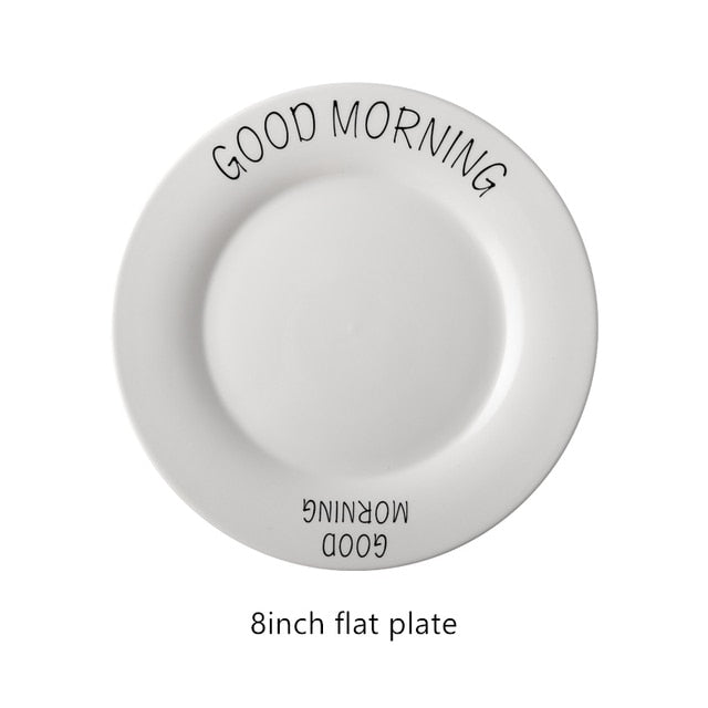 Good Morning Quote Porcelain Tableware Set