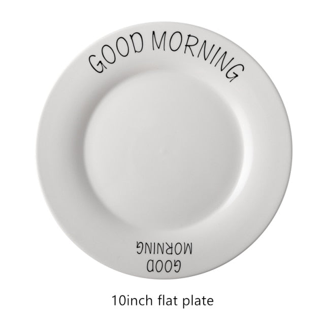 Good Morning Quote Porcelain Tableware Set