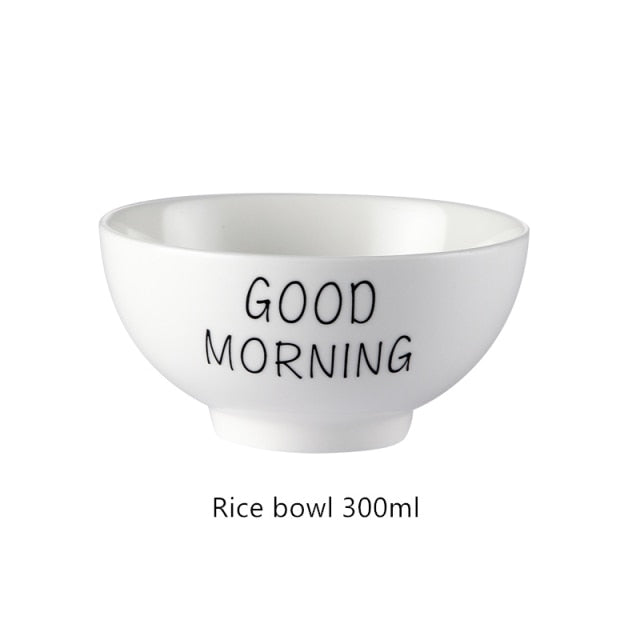 Good Morning Quote Porcelain Tableware Set