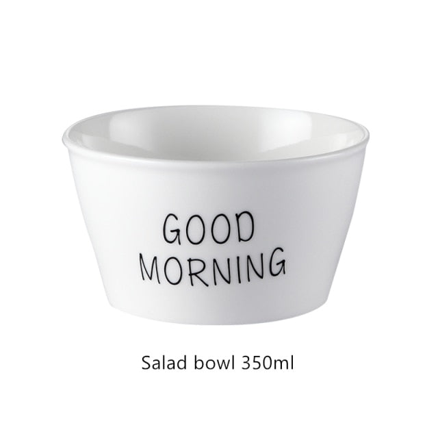 Good Morning Quote Porcelain Tableware Set