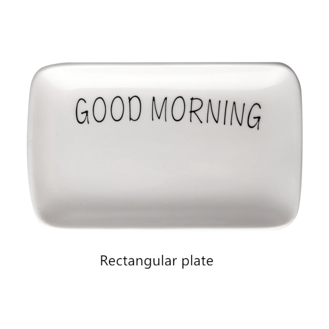 Good Morning Quote Porcelain Tableware Set