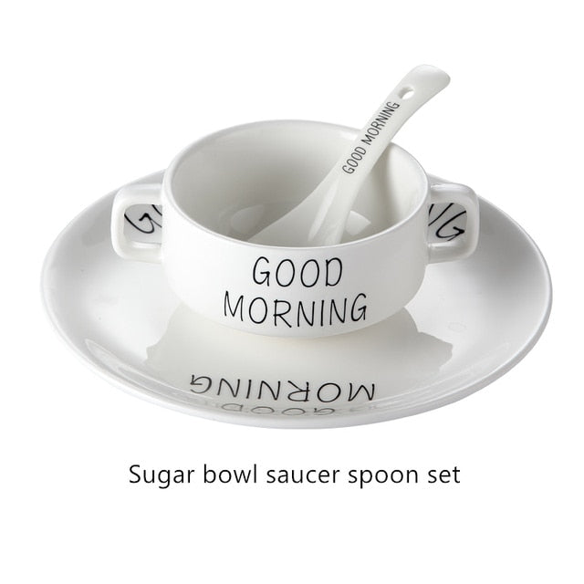 Good Morning Quote Porcelain Tableware Set