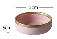 1pcs European Style Gold Ceramic Plate