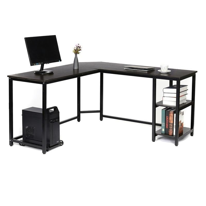 L Shaped Desk with Shelves