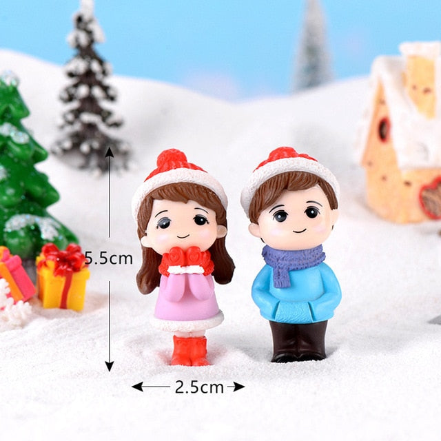 Mini Couple Figures Grandma Grandpa Sweety Lovers Couple Ornament For Fairy Garden Figurines Miniature Home Decoration