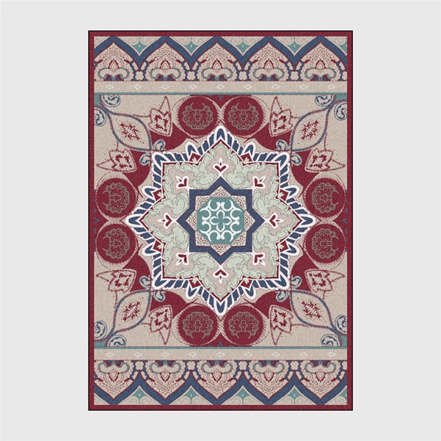 Carpets Persian Vintage Carpet for Living Room Bedroom Mat Non-Slip Area Rugs Absorbent Boho Morocco Ethnic Retro Carpet 160x230