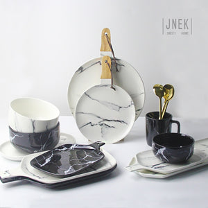 European Style Marble Pattern Ceramic Tableware