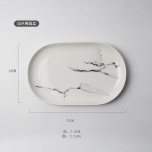 European Style Marble Pattern Ceramic Tableware