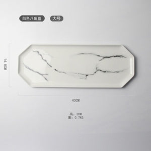 European Style Marble Pattern Ceramic Tableware