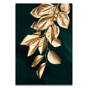 Abstract Golden Plant Wall Decoration