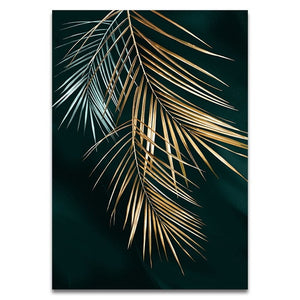 Abstract Golden Plant Wall Decoration