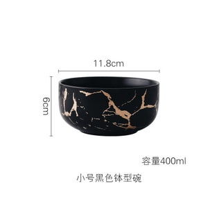 Best Gold Marble Glazes Ceramic Tableware Set
