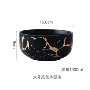 Best Gold Marble Glazes Ceramic Tableware Set