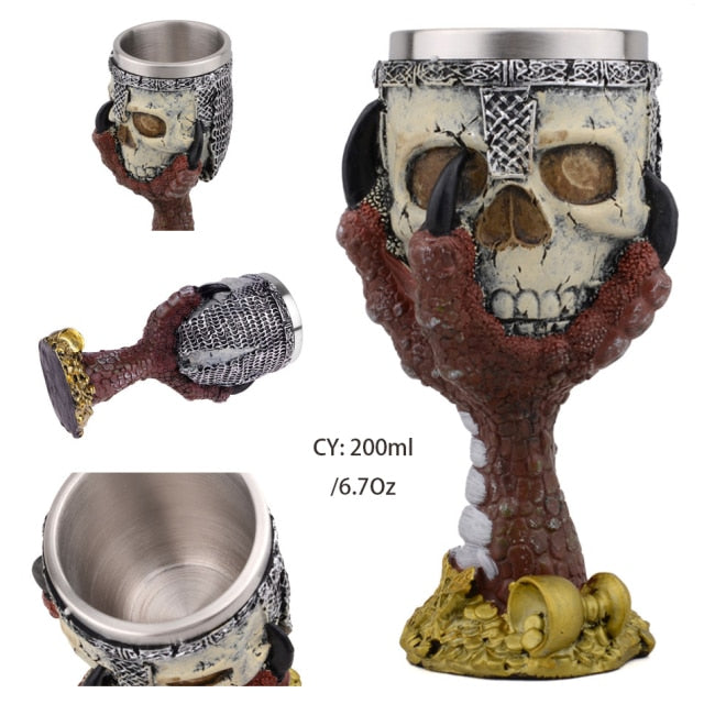 Stainless Steel Skull Gothic Wine Glass